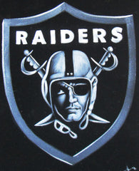 Oakland Raiders logo;NFL; Original Oil painting on Black Velvet by Zenon Matias Jimenez- #JM103