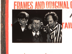 Three Stooges; Moe, Larry Fine, and Curly Howard;  Original Oil painting on Black Velvet by Zenon Matias Jimenez- #JM121