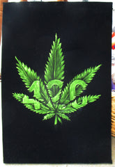 420 Weed Time ; cannabis;marijuana;smoking ; Original Oil painting on Black Velvet by Zenon Matias Jimenez- #JM129