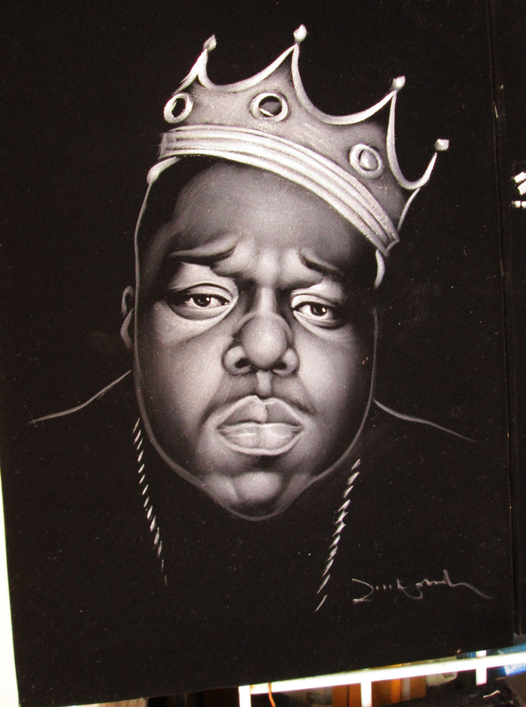 Biggie Smalls portrait; The Notorious B.I.G.; Crown hat; Original Oil –  velvetify