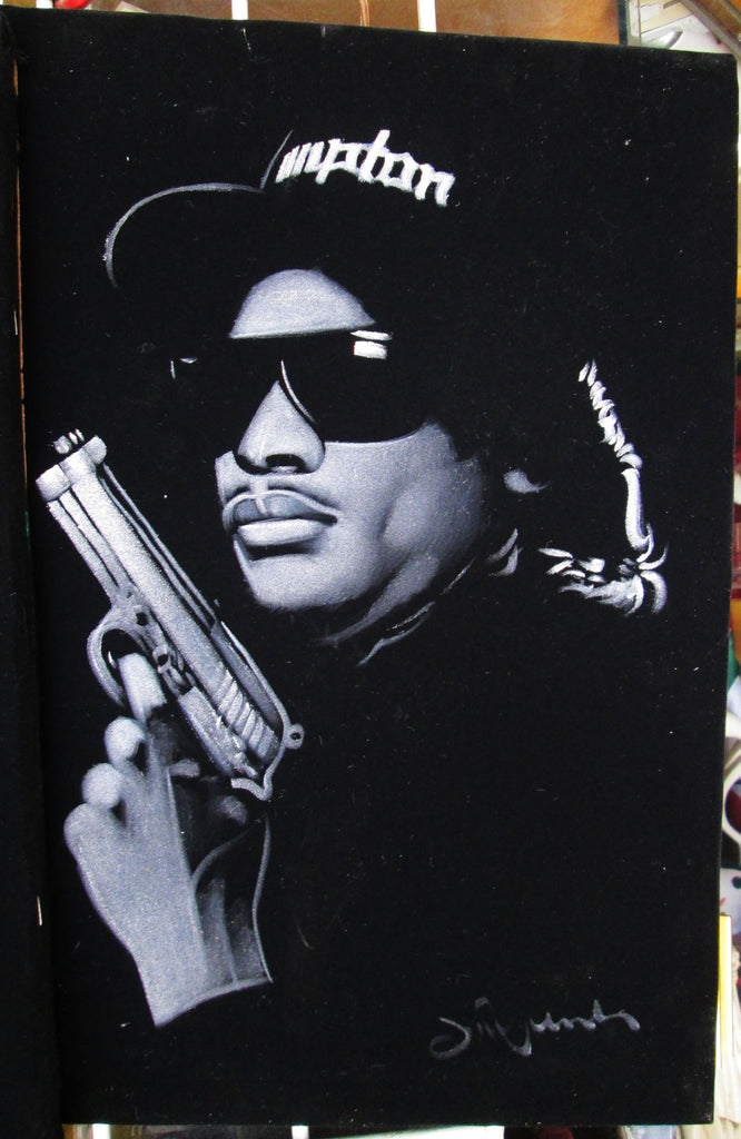Eazy-E portrait ; Original Oil painting on Black Velvet by Zenon Matia –  velvetify