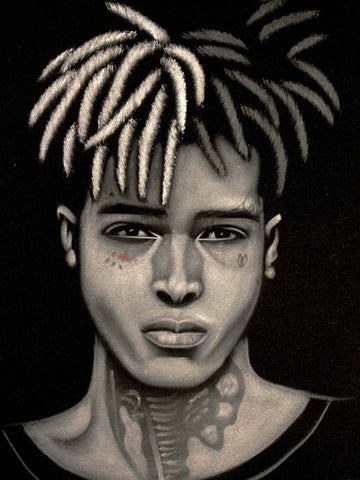 Xxxtentacion , Jahseh  Onfroy; rapper; Original Oil painting 11"X16" on Black Velvet by Zenon  Jimenez- #JM259