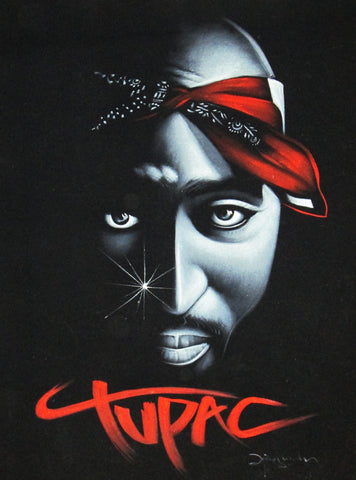 Tupac Shakur portrait; 2Pac  ; Original Oil painting on Black Velvet by Zenon Matias Jimenez- #JM39