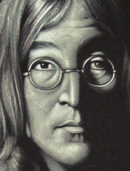 John Lennon portrait; Beatles;   Original Oil painting on Black Velvet by Zenon Matias Jimenez- #JM48