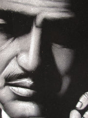 The Godfather; Marlon Brando portrait;  Original Oil painting on Black Velvet by Zenon Matias Jimenez- #JM71