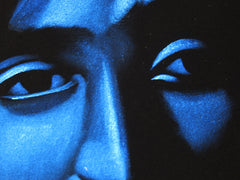 Tupac Shakur portrait; 2Pac  ; Smoke cross;  Original Oil painting on Black Velvet by Zenon Matias Jimenez- #JM72