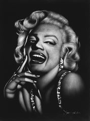 Marilyn Monroe portrait; Norma Jeane Mortenson; Original Oil painting on Black Velvet by Zenon Matias Jimenez- #JM85