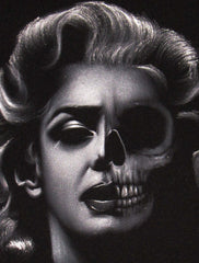 Marilyn Monroe; Calavera day of the dead portrait; Original Oil painting on Black Velvet by Zenon Matias Jimenez- #JM86