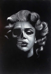 Marilyn Monroe; Calavera day of the dead portrait; Original Oil painting on Black Velvet by Zenon Matias Jimenez- #JM87