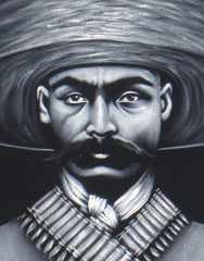 Zapata portrait; Emiliano Zapata; Original Oil painting on Black Velvet by Zenon Matias Jimenez- #JM94