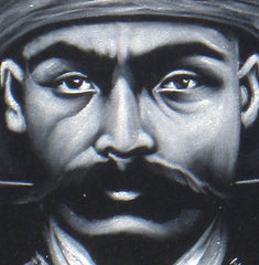Zapata portrait; Emiliano Zapata; Original Oil painting on Black Velvet by Zenon Matias Jimenez- #JM94