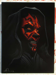 Darth Maul Portrait,  Star Wars, The Phantom Menace, Original Oil Painting on Black Velvet by Arturo Ramirez  - #R28
