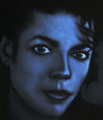 Michael Jackson Portrait,  Original Oil Painting on Black Velvet by Arturo Ramirez "ARGO" - #R29