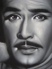 Pedro Infante portrait; ; Original Oil painting on Black Velvet by Zenon Matias Jimenez- #JM115