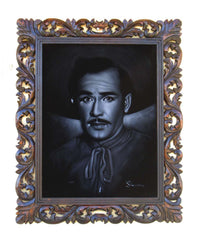 Pedro Infante portrait; ; Original Oil painting on Black Velvet by Zenon Matias Jimenez- #JM115