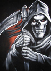 Grim Reaper, Death, Original Oil Painting on Black Velvet by Alfredo Rodriguez "ARGO" - #A117