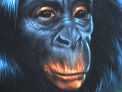 Chimpanzee, Chimp Original Oil Painting on Black Velvet by Enrique Felix , "Felix" - #F20