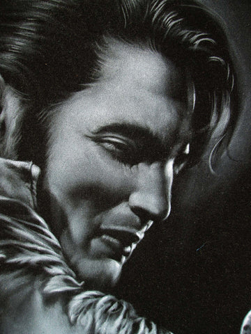 Elvis Presley Playing Guitar,  Original Oil Painting on Black Velvet by Enrique Felix , "Felix" - #F160