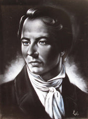 Joseph Smith Portrait, Mormon Founder,   Original Oil Painting on Black Velvet by Enrique Felix , "Felix" - #F162
