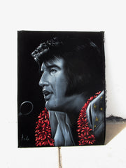 Elvis Presley, Crying with Tear,  Original Oil Painting on Black Velvet by Enrique Felix , "Felix" - #F191