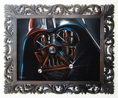 Darth Vader with Obi-Wan Kenobi; Star Wars Art ; Original Oil Painting on Black Velvet ;   by Jorge Terrones -(size 18"x24")-p1 J221