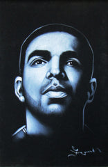 Drake portrait; Aubrey Drake Graham ; Original Oil painting on Black Velvet by Zenon Matias Jimenez- #JM100