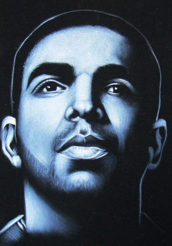 Drake portrait; Aubrey Drake Graham ; Original Oil painting on Black Velvet by Zenon Matias Jimenez- #JM100