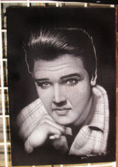 Elvis Presley portrait; ; Original Oil painting on Black Velvet by Zenon Matias Jimenez- #JM124
