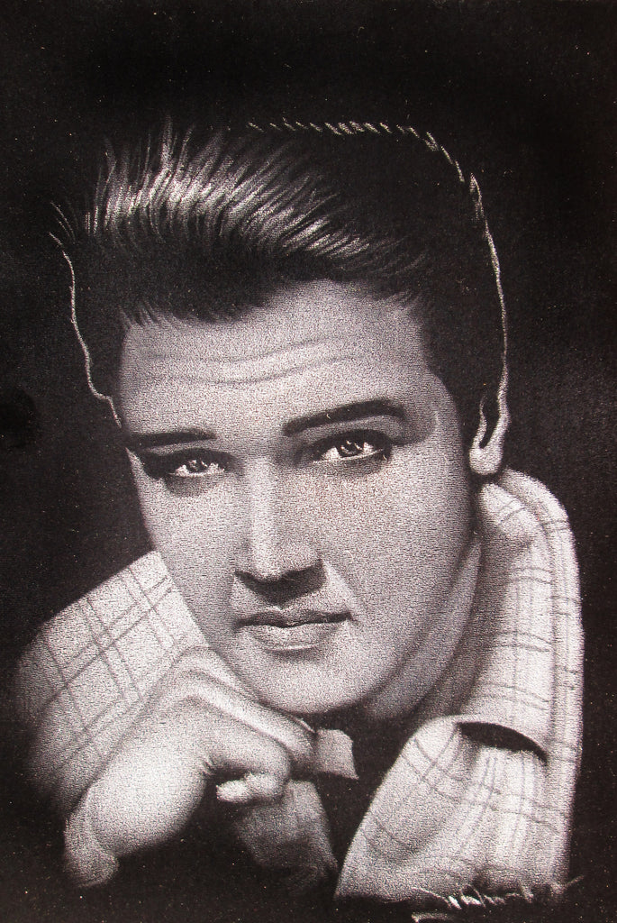 Elvis Presley portrait; ; Original Oil painting on Black Velvet by Zenon Matias Jimenez- #JM124
