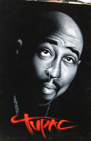 Tupac Shakur portrait; 2Pac  ; Original Oil painting on Black Velvet by Zenon Matias Jimenez- #JM98